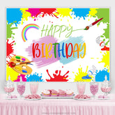 Graffiti peinture à l'huile dessin animé joyeux anniversaire toile de fond